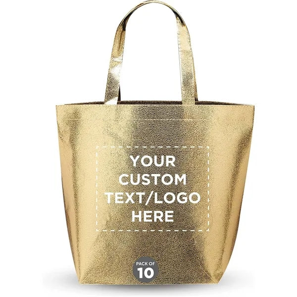 Luxurious Metallic Non-woven Shopping Tote Bag