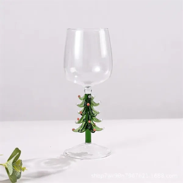 Lead-Free Christmas Tree Wine Glasses