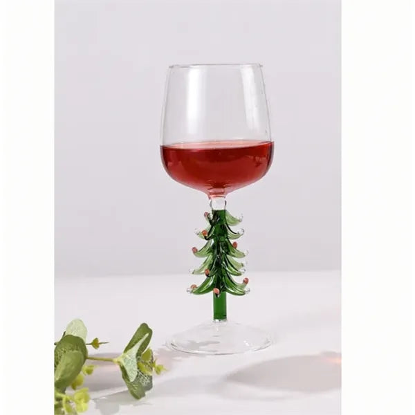 Lead-Free Christmas Tree Wine Glasses