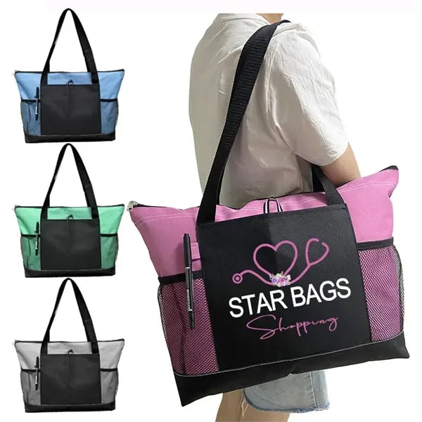 Feather Flight Zippered Tote Bag