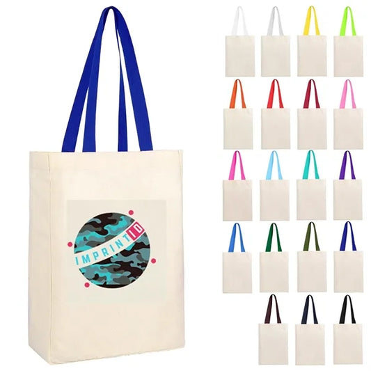 Natural Cotton Canvas Grocery Tote Bag