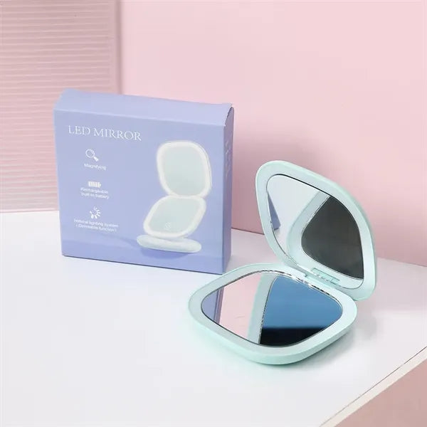 LED Lighted Travel Makeup Mirror
