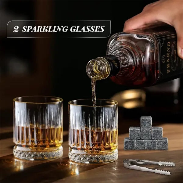 Whiskey Set Glasses Wooden Box Retirement Gifts
