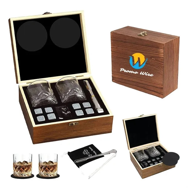 Whiskey Set Glasses Wooden Box Retirement Gifts