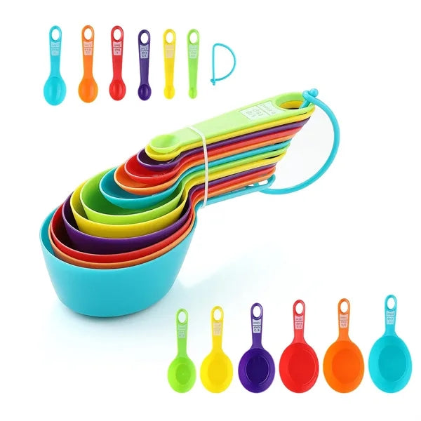 12 Pcs Little Cook Colorful Measuring Cups and Spoons Set