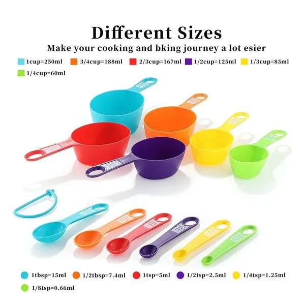12 Pcs Little Cook Colorful Measuring Cups and Spoons Set
