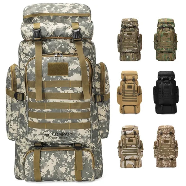 80L Outdoor Camouflage Hiking Waterproof Military Bags