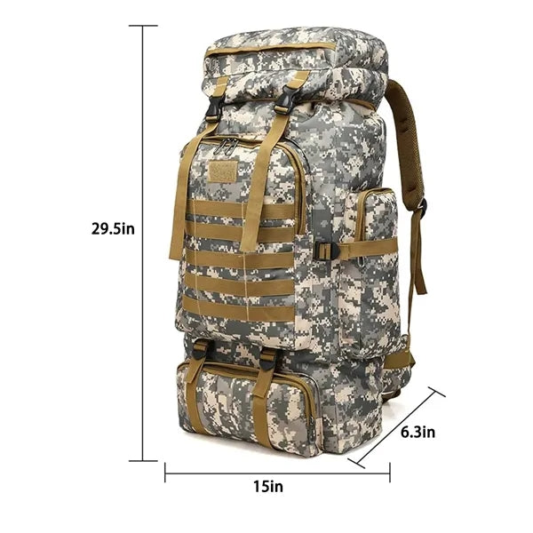 80L Outdoor Camouflage Hiking Waterproof Military Bags