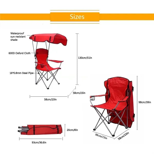 Camping Chair with Canopy Shade