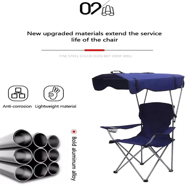 Camping Chair with Canopy Shade