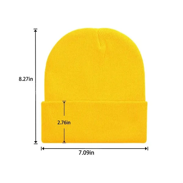 Knitted hat Acrylic Knit Cuffed Beanie Cap