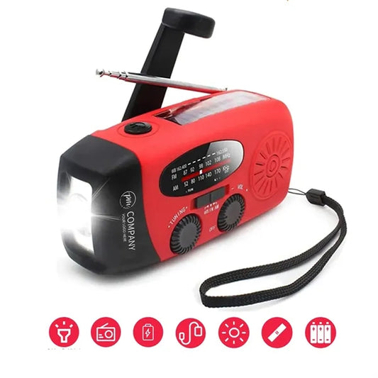 4in1 Portable Emergency Hand Crank Self Powered Solar Radio
