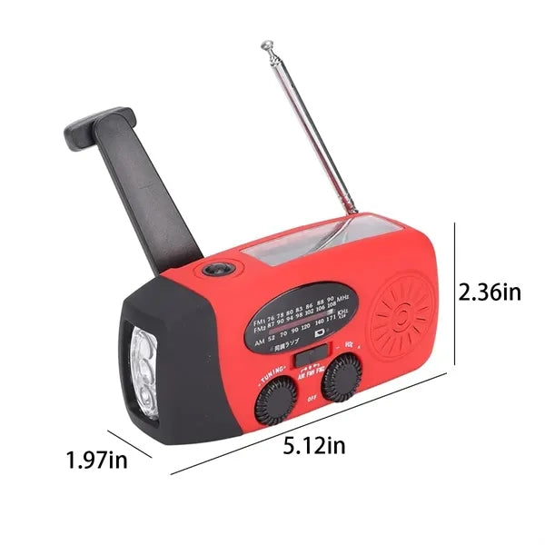 4in1 Portable Emergency Hand Crank Self Powered Solar Radio