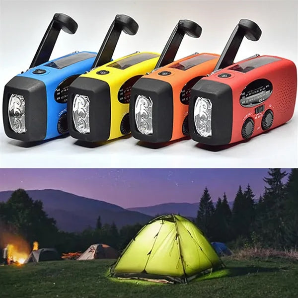 4in1 Portable Emergency Hand Crank Self Powered Solar Radio