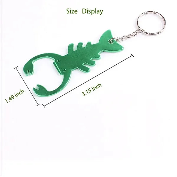 Flat Bottle Beer Opener Key Chain Lobster Aluminum Alloy