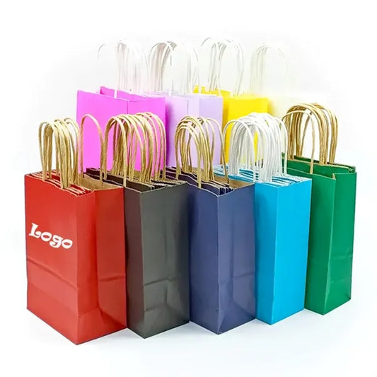 Colored Kraft Paper Tote Bag