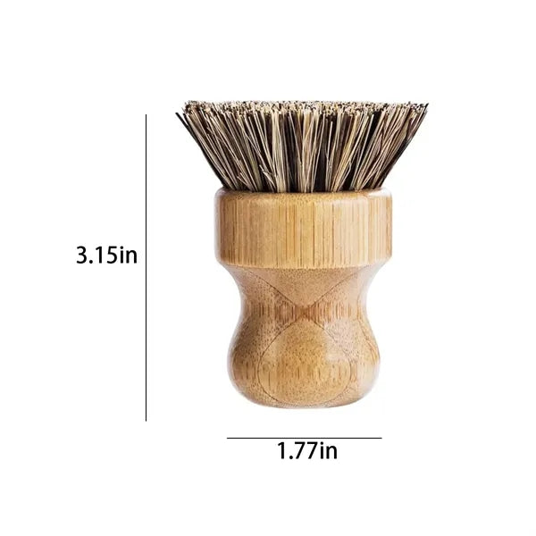Durable Mini Natural Bamboo Palm Scrub Dish Pot Brush