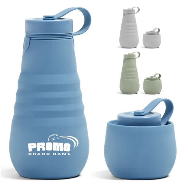 20oz Portable Foldable Leak-proof Silicone Water Bottle