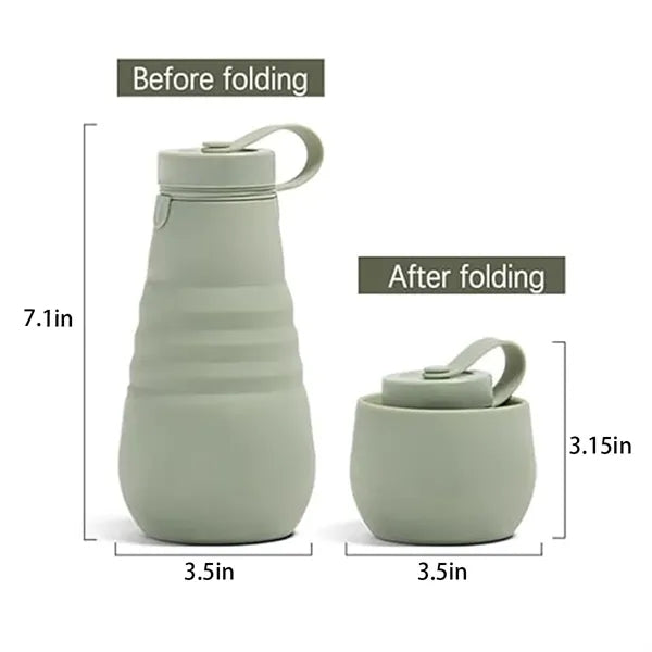 20oz Portable Foldable Leak-proof Silicone Water Bottle