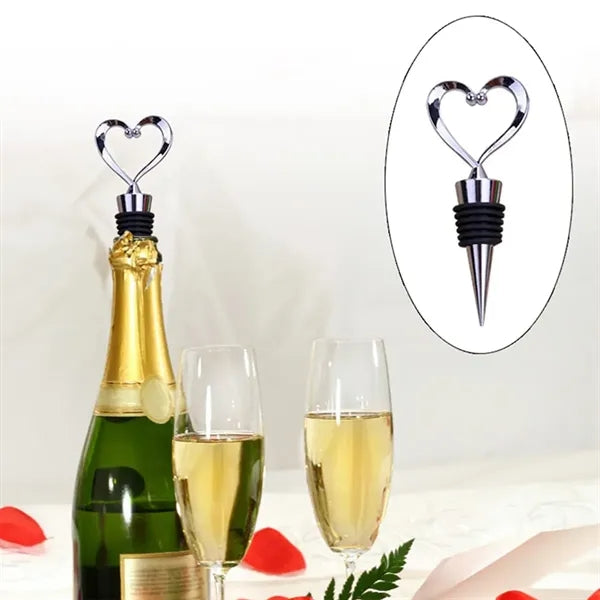 2 Pack Heart Wine Bottle Stopper Bottle-opener with Gift Box