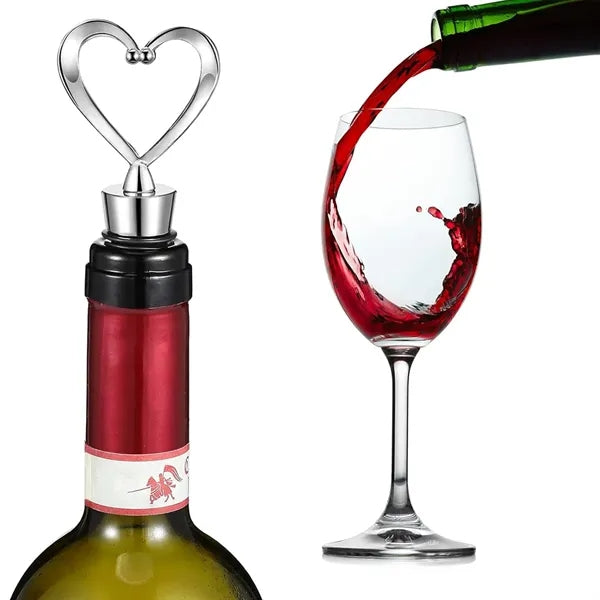2 Pack Heart Wine Bottle Stopper Bottle-opener with Gift Box