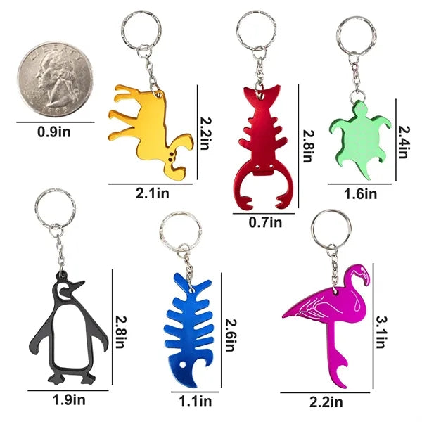 Animal Aluminum Alloy Bottle Ppener Keychain Creative Gifts
