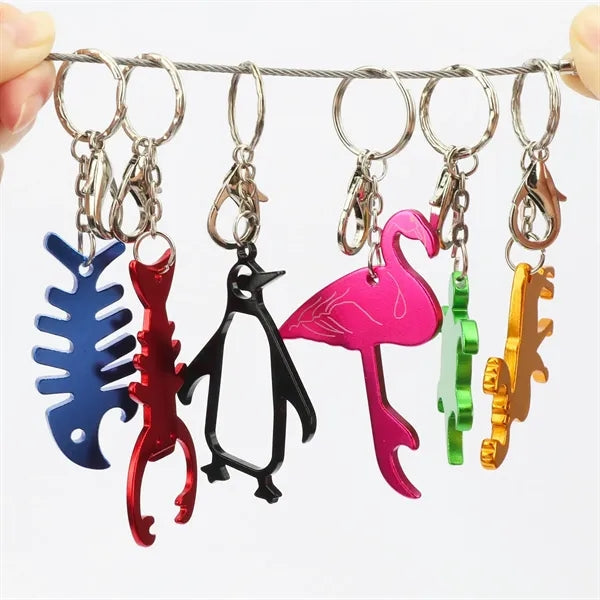 Animal Aluminum Alloy Bottle Ppener Keychain Creative Gifts