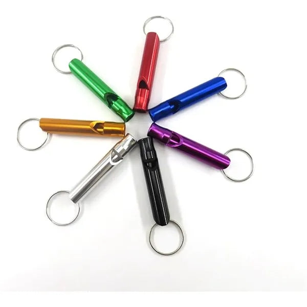 Outdoors Sports Aluminum Emergency Whistle with Keychain