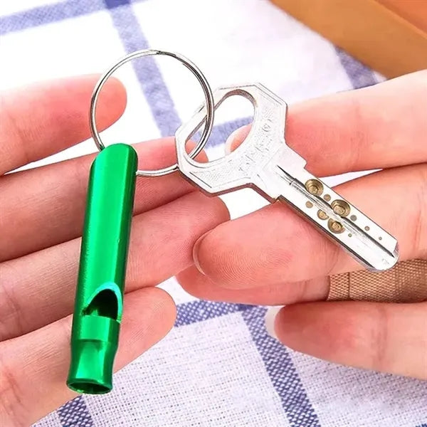 Outdoors Sports Aluminum Emergency Whistle with Keychain