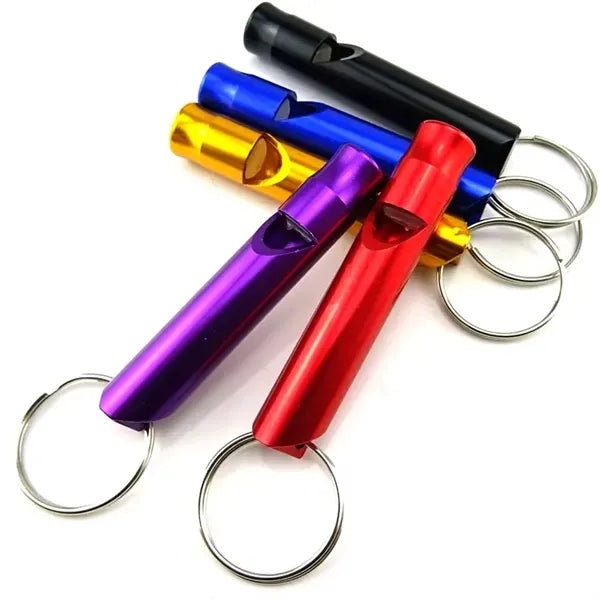 Outdoors Sports Aluminum Emergency Whistle with Keychain
