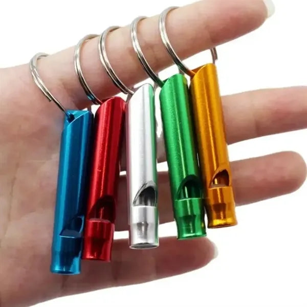 Outdoors Sports Aluminum Emergency Whistle with Keychain