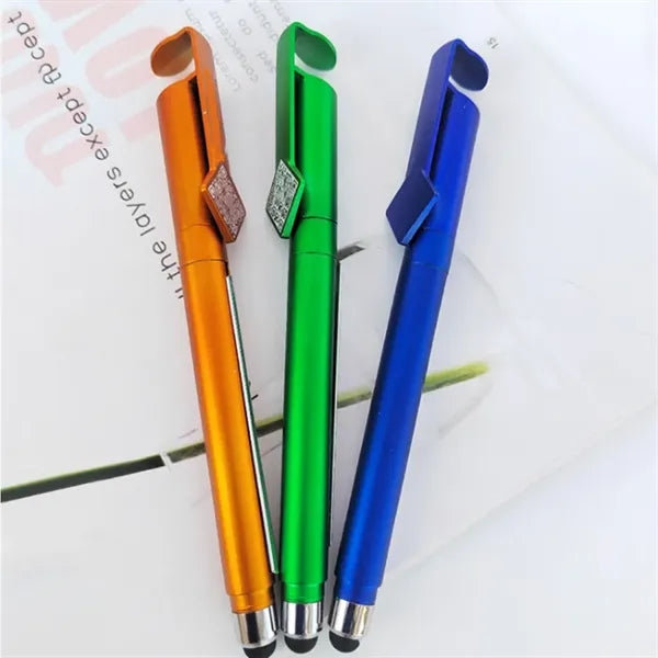 Plastic QR Code Ballpoint Pen w/Paper Banner & Stylus