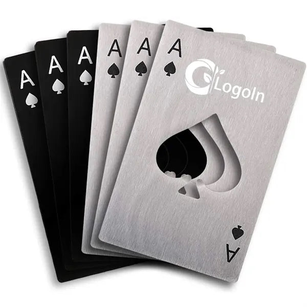 Ace of Spade Poker Stainless Steel Flat Casino Bottle Opener