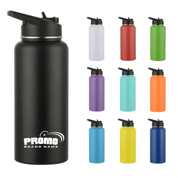 32oz Sports Vacuum Insulated Straw Spout Lid Water Bottle