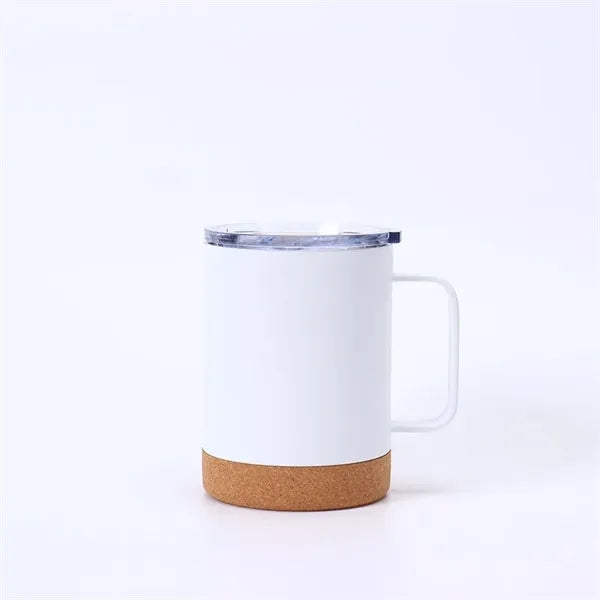 12oz Stainless Steel Mug with Handle and Cork Bottom