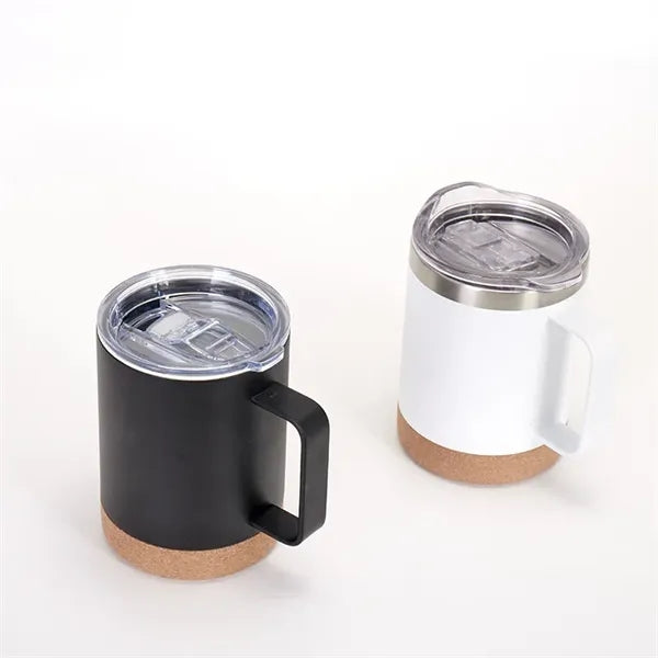12oz Stainless Steel Mug with Handle and Cork Bottom