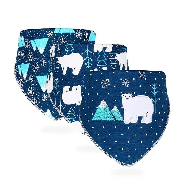 Soft Cotton Baby Bibs, 3-Pack