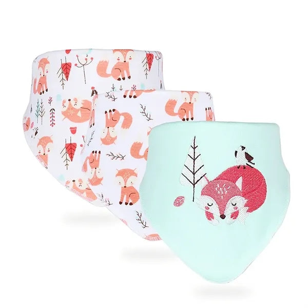 Soft Cotton Baby Bibs, 3-Pack