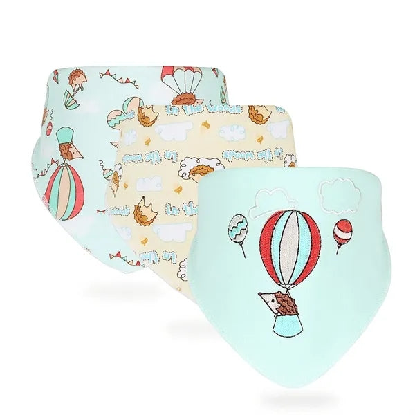 Soft Cotton Baby Bibs, 3-Pack