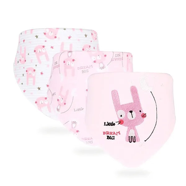 Soft Cotton Baby Bibs, 3-Pack