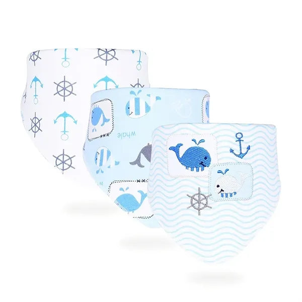 Soft Cotton Baby Bibs, 3-Pack