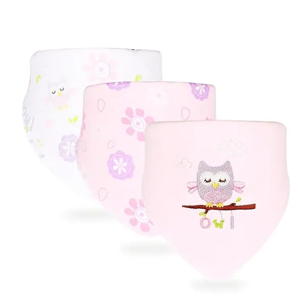 Soft Cotton Baby Bibs, 3-Pack