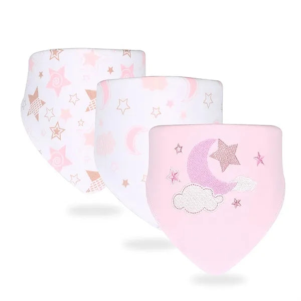 Soft Cotton Baby Bibs, 3-Pack