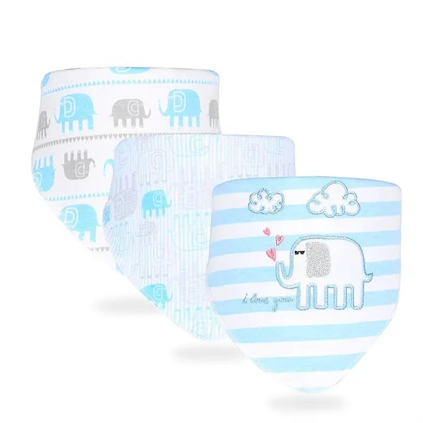 Soft Cotton Baby Bibs, 3-Pack