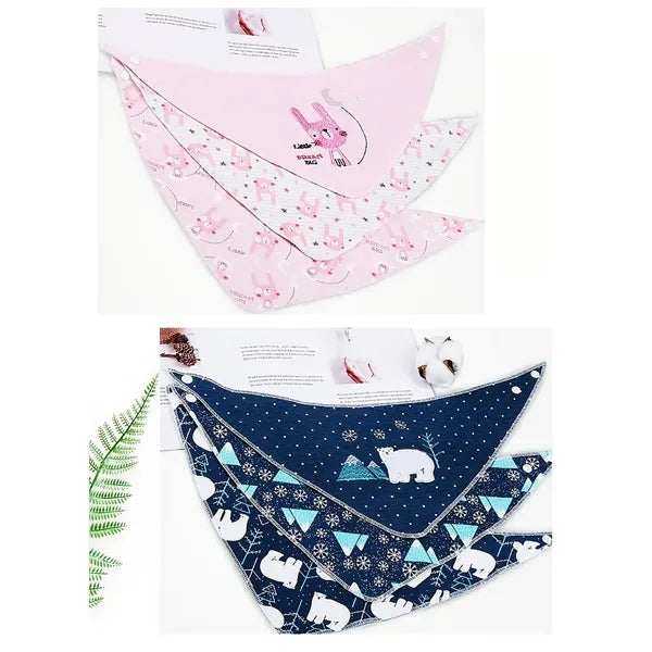 Soft Cotton Baby Bibs, 3-Pack