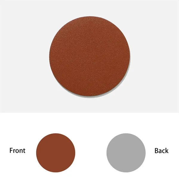 PU Leather Insulated Round Coasters Double Sided