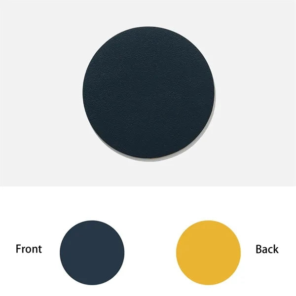 PU Leather Insulated Round Coasters Double Sided
