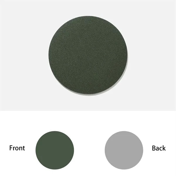 PU Leather Insulated Round Coasters Double Sided