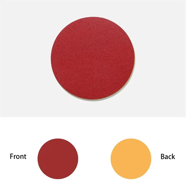 PU Leather Insulated Round Coasters Double Sided
