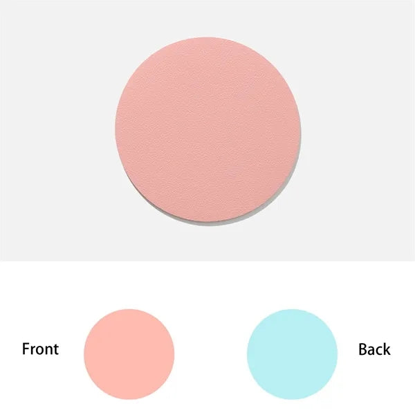 PU Leather Insulated Round Coasters Double Sided